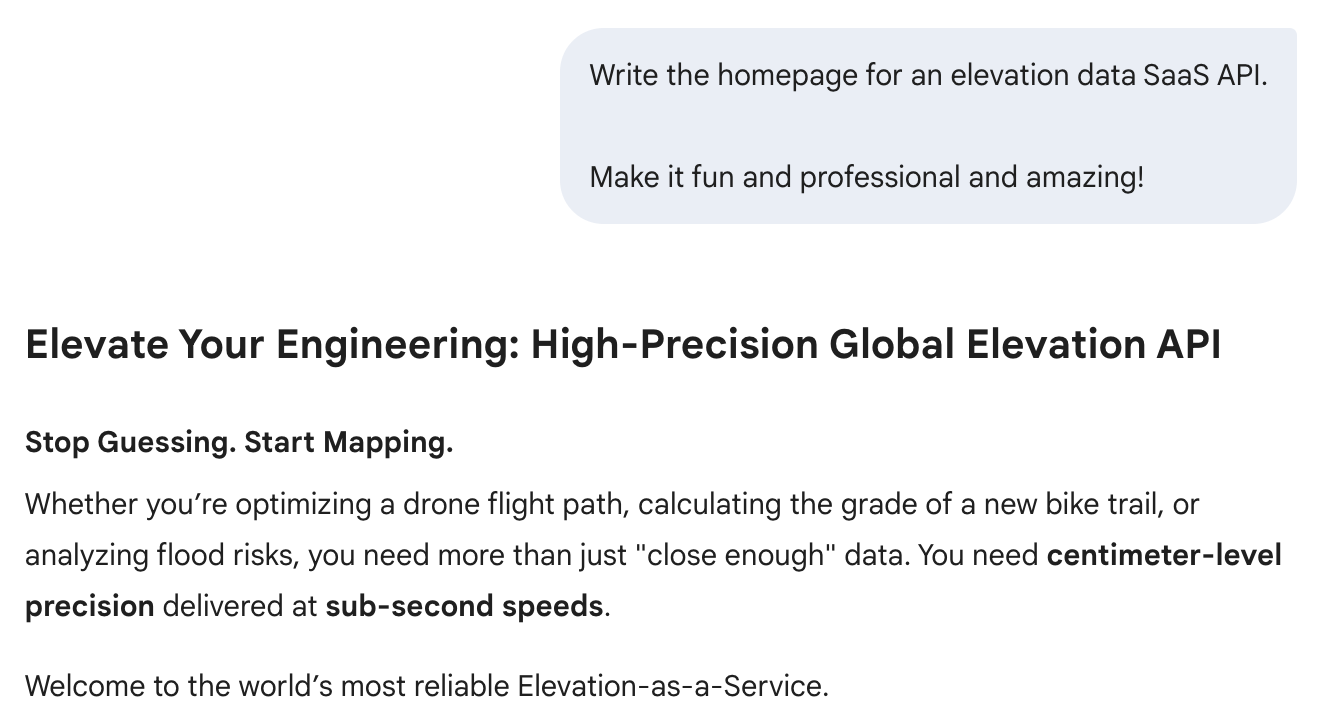 An LLM-generated homepage