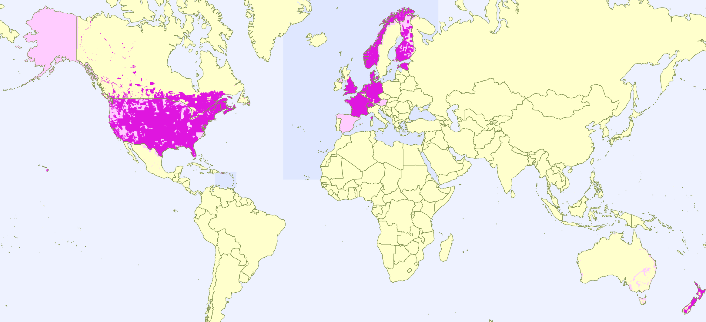 Global coverage map.